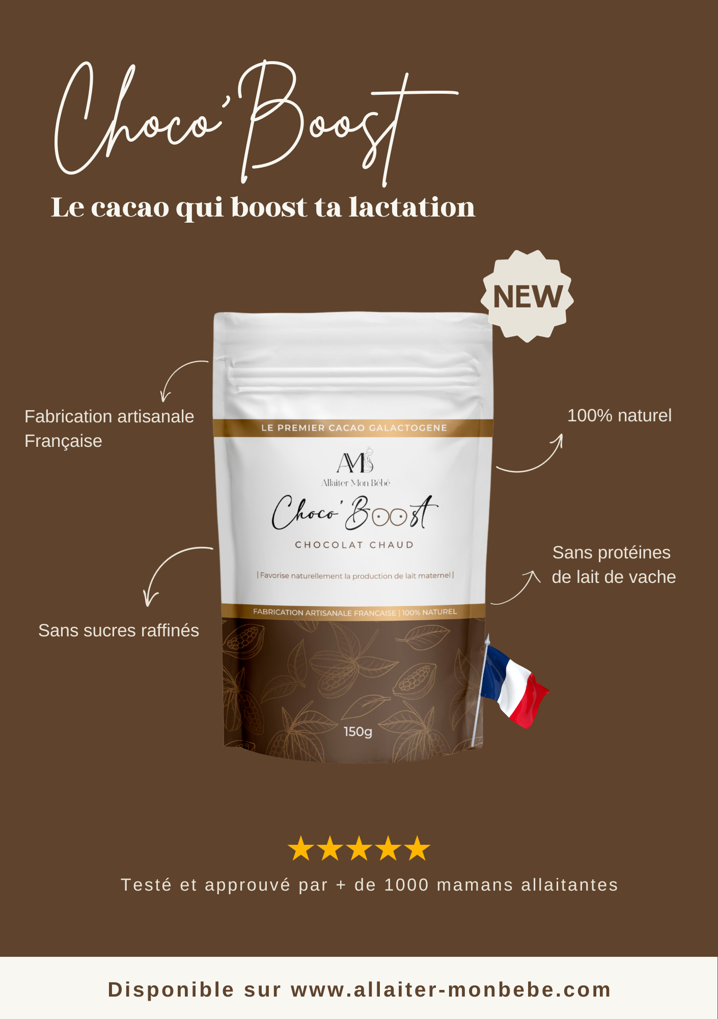 Choco Boost, le chocolat chaud qui favorise naturellement la production de lait maternel