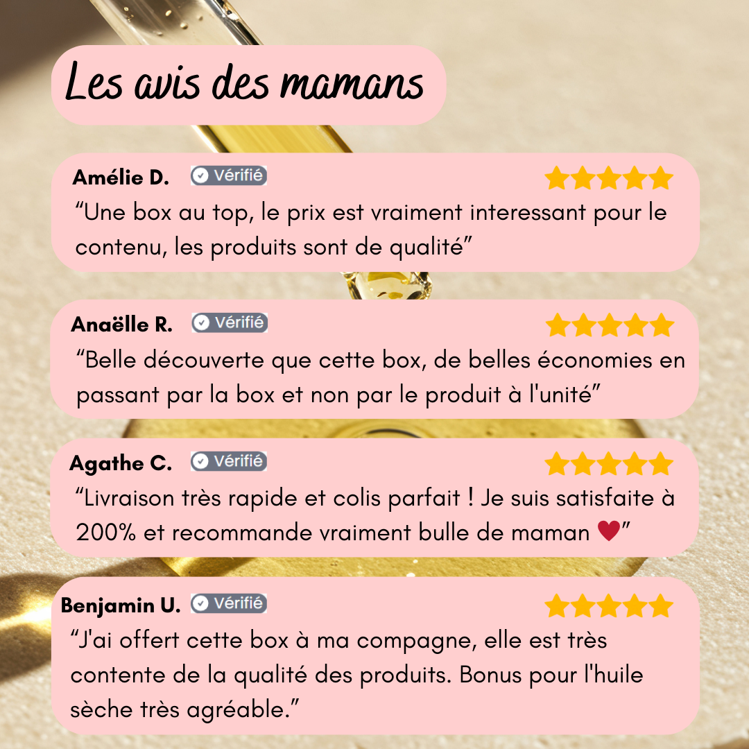 Avis clientes coffret vergeture grossesse - Bulle de maman