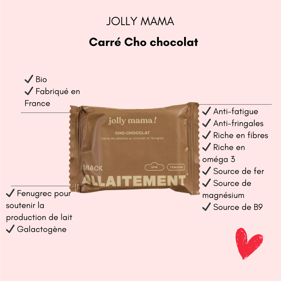 Carré de céréales allaitement chocolat Jolly Mama