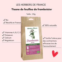 Tisane de feuilles de framboisier Les herbiers de France