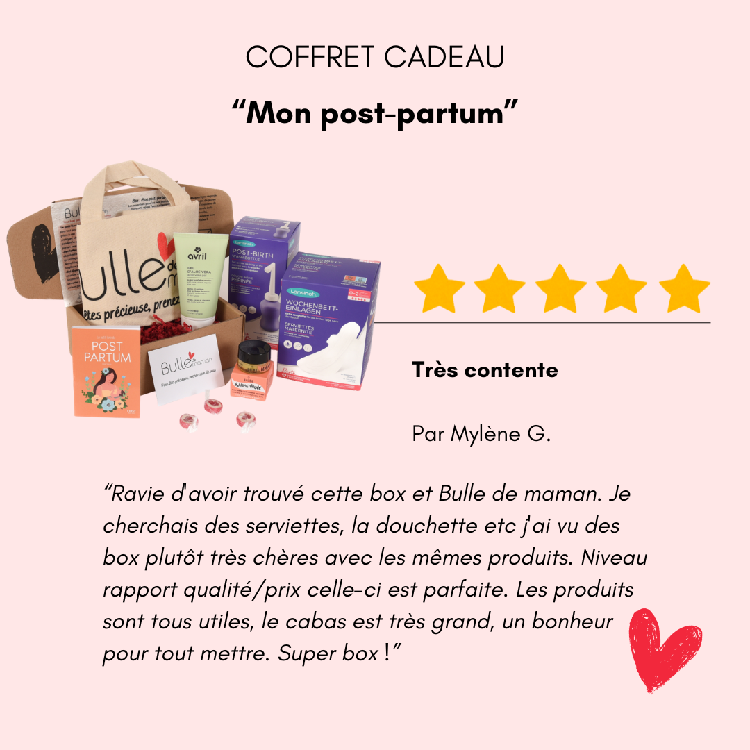 Avis cliente 5 étoiles kit Post-partum