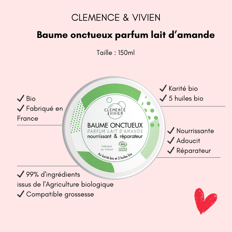 Baume onctueux parfum lait d'amande Clémence & Vivien