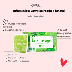 Infusion bio verveine rooibos fenouil Omum