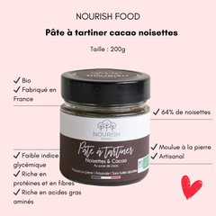 Pâte à tartiner cacao noisette Nourish Food