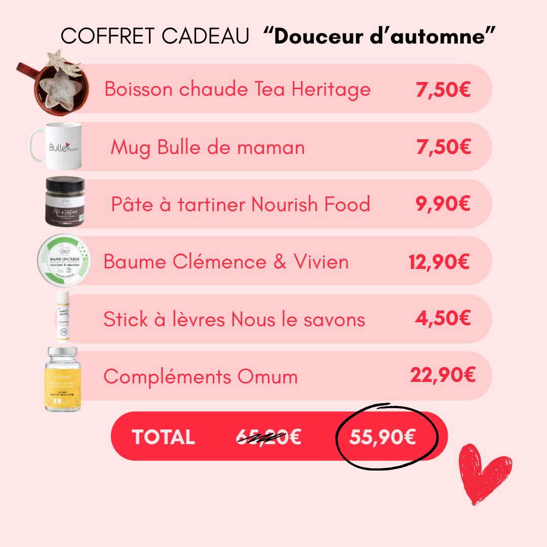 Code promo coffret automne grossesse - Bulle de maman