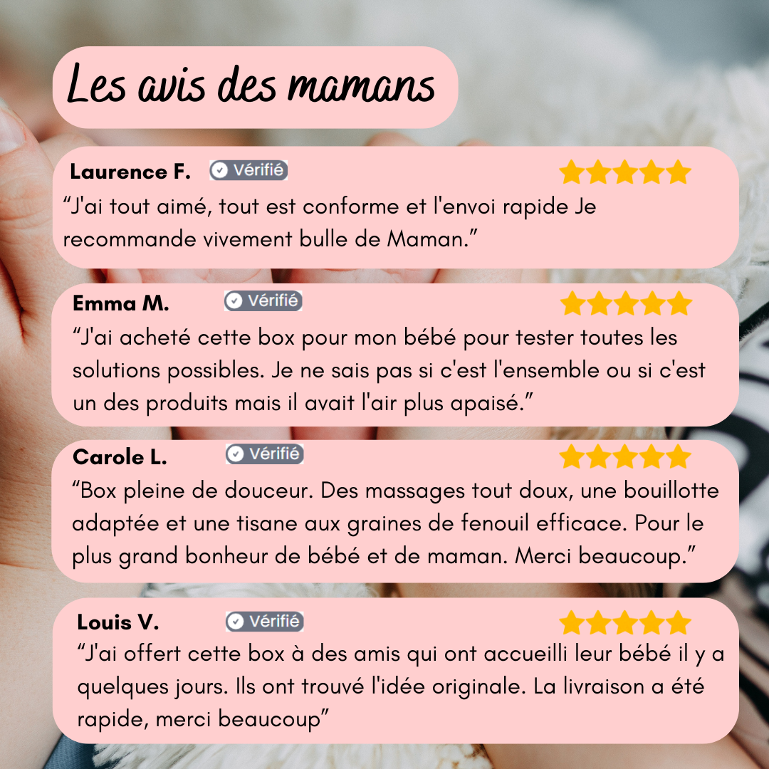Avis 5 étoiles Solutions coliques bébé - Bulle de maman