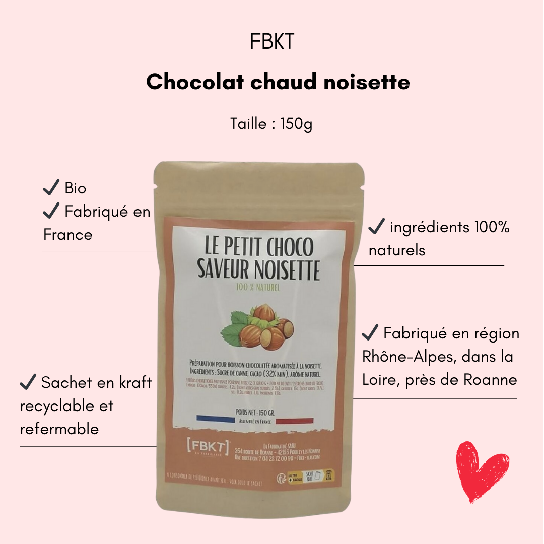 Chocolat chaud choco noisette bio