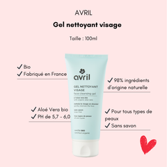 Gel nettoyant visage Avril Cosmétique