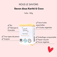 Savon doux coco karité Nous le savons