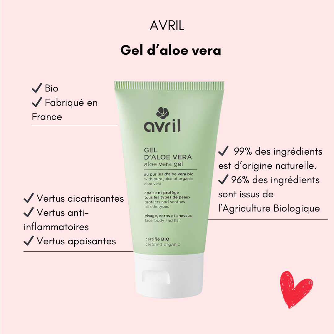 Gel d'aloe Vera Avril Cosmétique - Bulle de maman