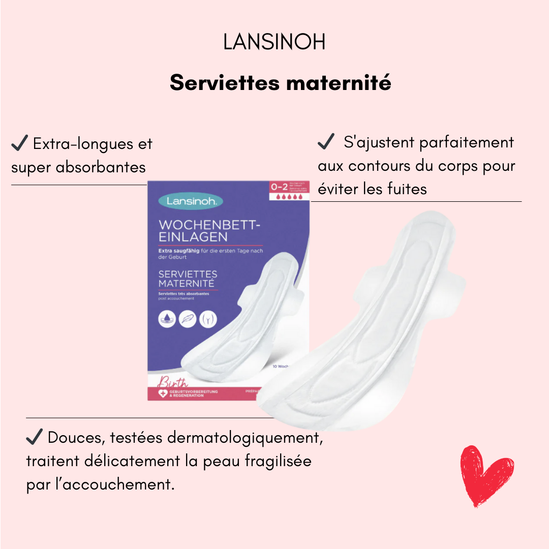 Serviettes intimes post-partum maternité Lansinoh - Bulle de maman