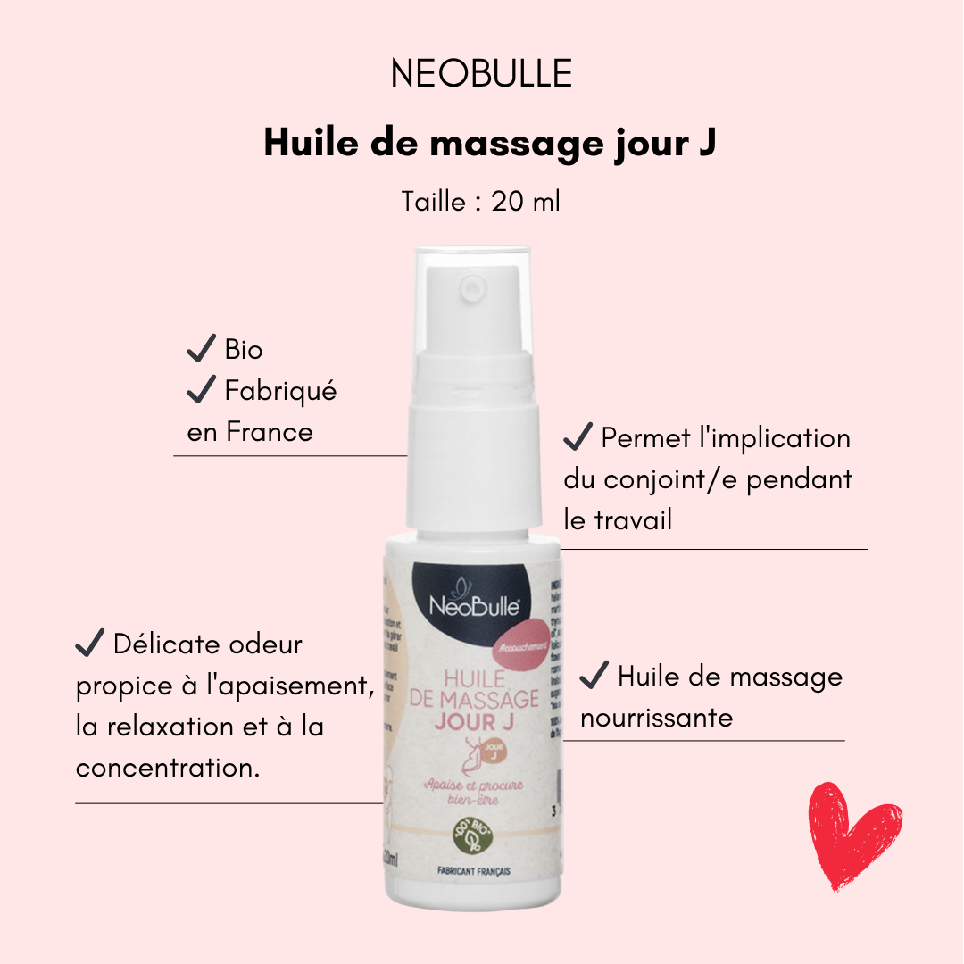 Huile massage accouchement - Bulle de maman