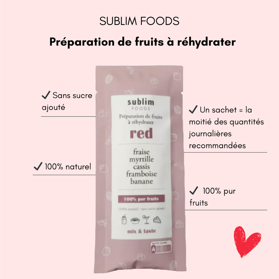 Préparation de fruits à réhydrater 100% naturelle Sublim foods