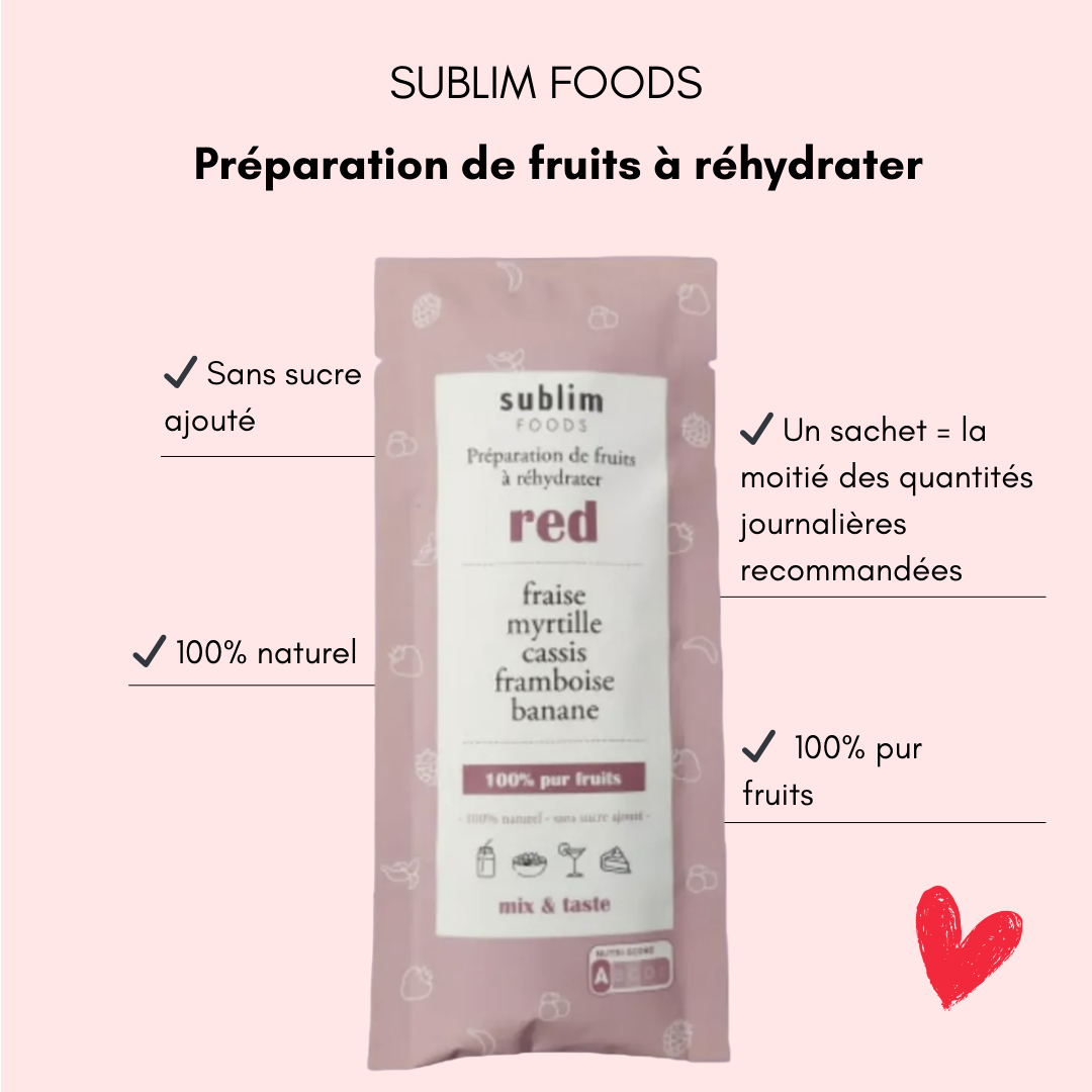 Préparation de fruits à réhydrater 100% naturelle Sublim foods