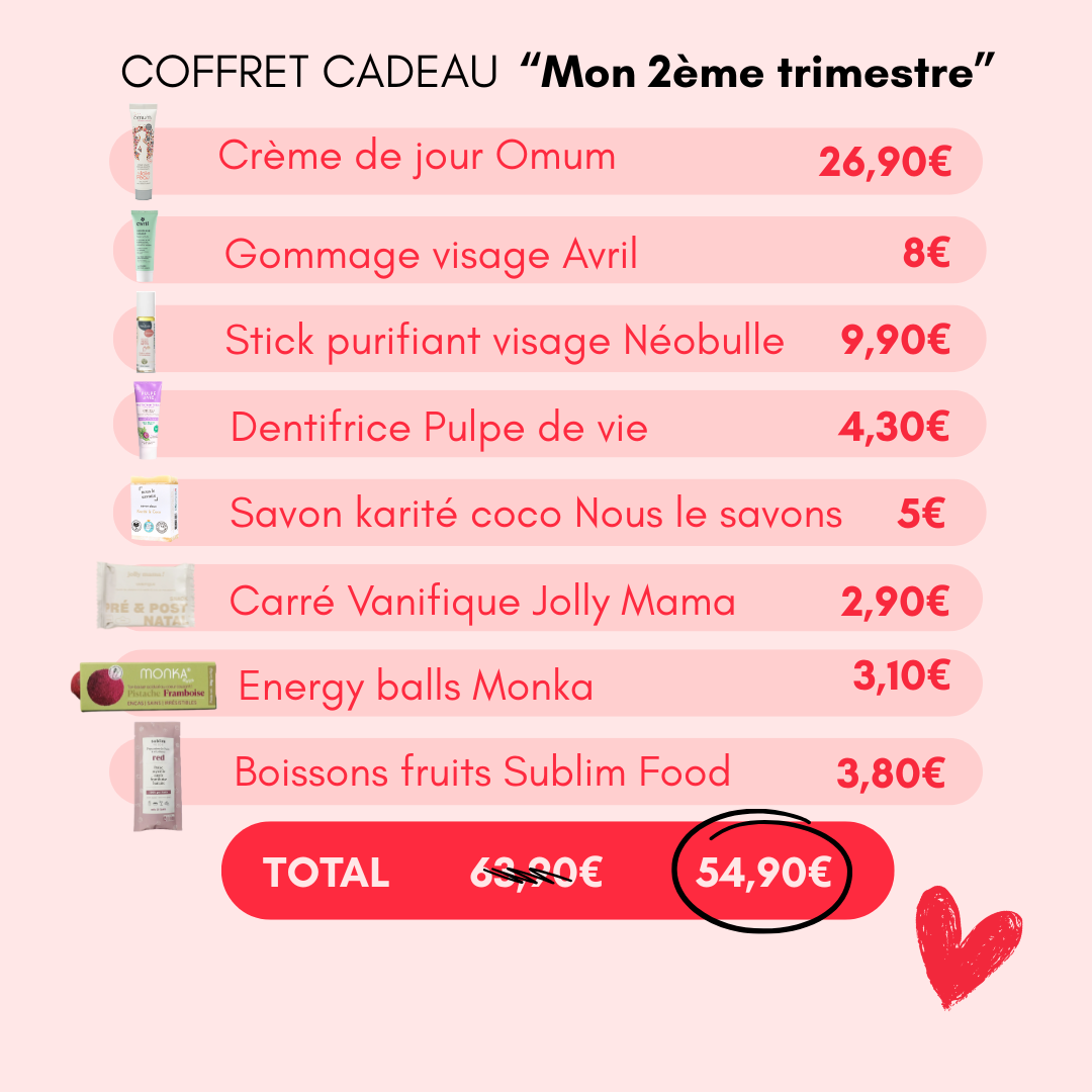 Contenu box grossesse 2ème trimestre - Bulle de maman